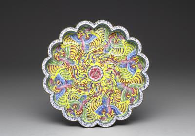 图片[2]-Painted enamel plate with phoenix decoration, Kangxi reign (1662-1722), Qing dynasty-China Archive